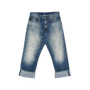 R13 Blue Denim - Cropped Jeans Men